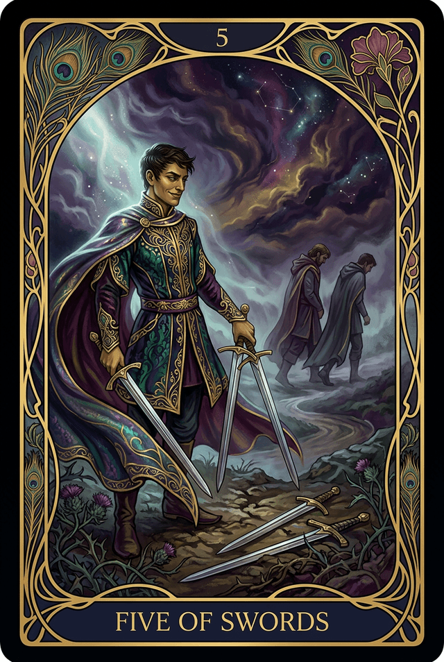 Five of Swords tarot card artwork