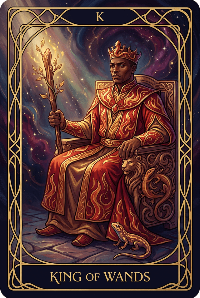 King of Wands tarot card artwork