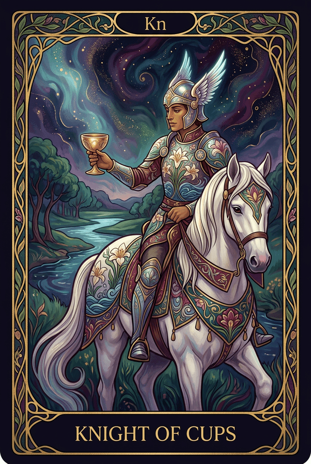 Knight of Cups tarot card artwork