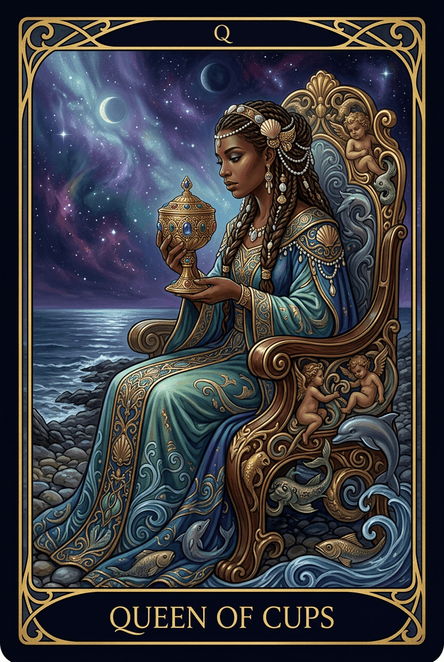 Queen of Cups tarot card artwork