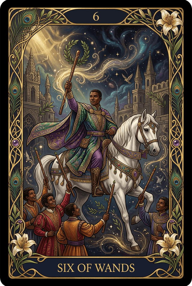 Six of Wands tarot card artwork