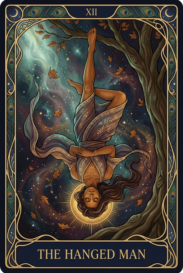 The Hanged Man tarot card artwork