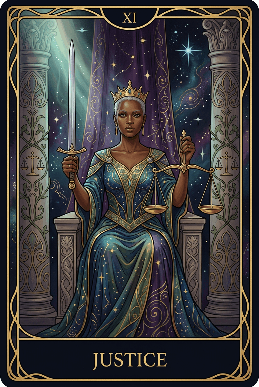 Justice tarot card artwork