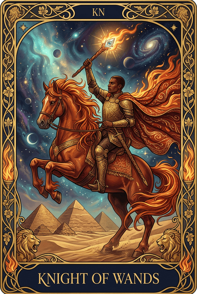 Knight of Wands tarot card artwork