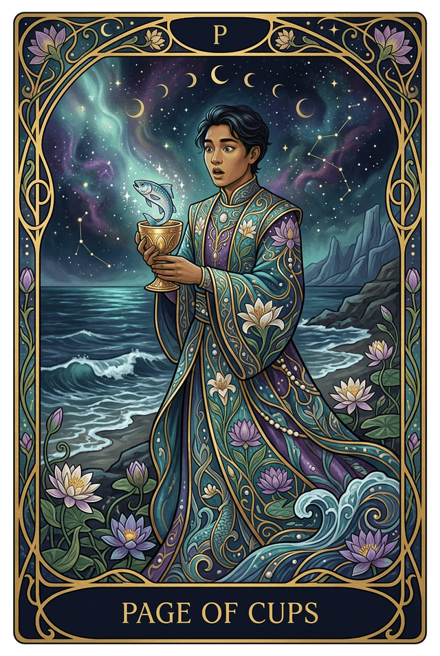 Page of Cups tarot card artwork