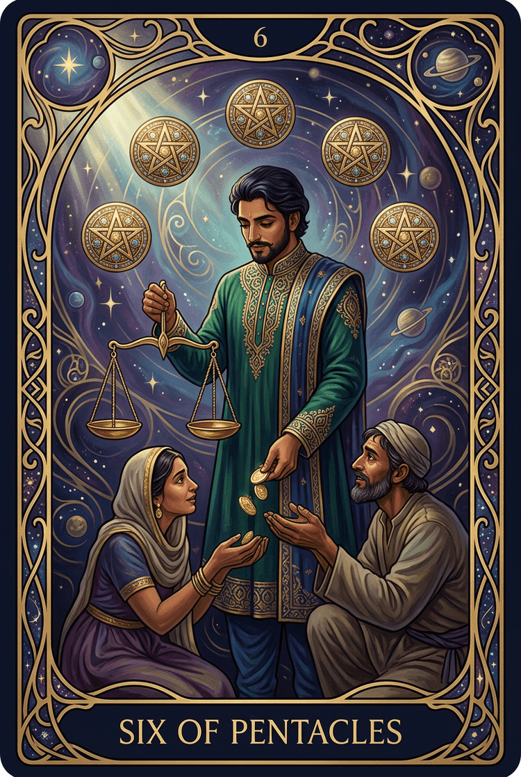 Six Of Pentacles tarot card