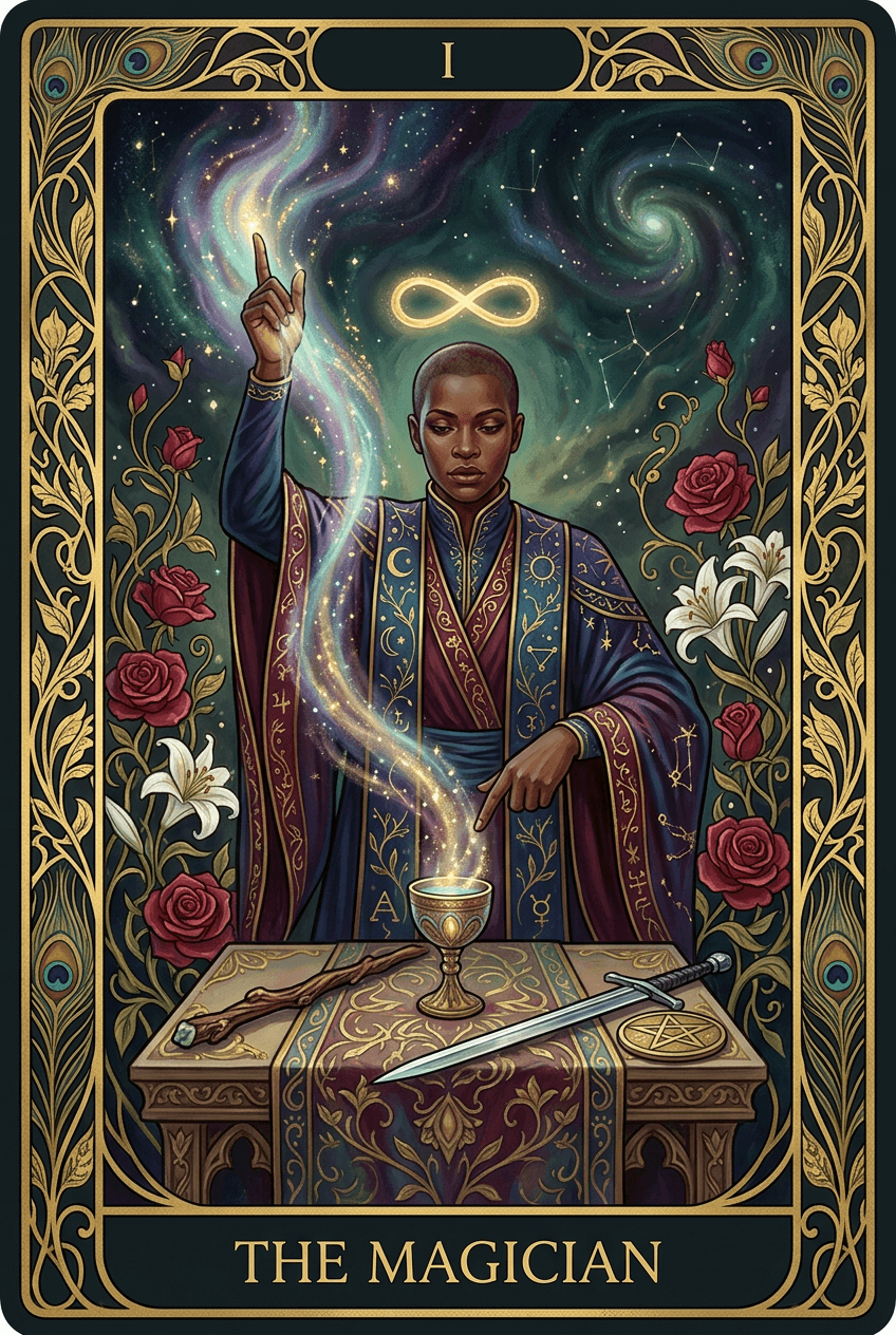 The Magician tarot card artwork