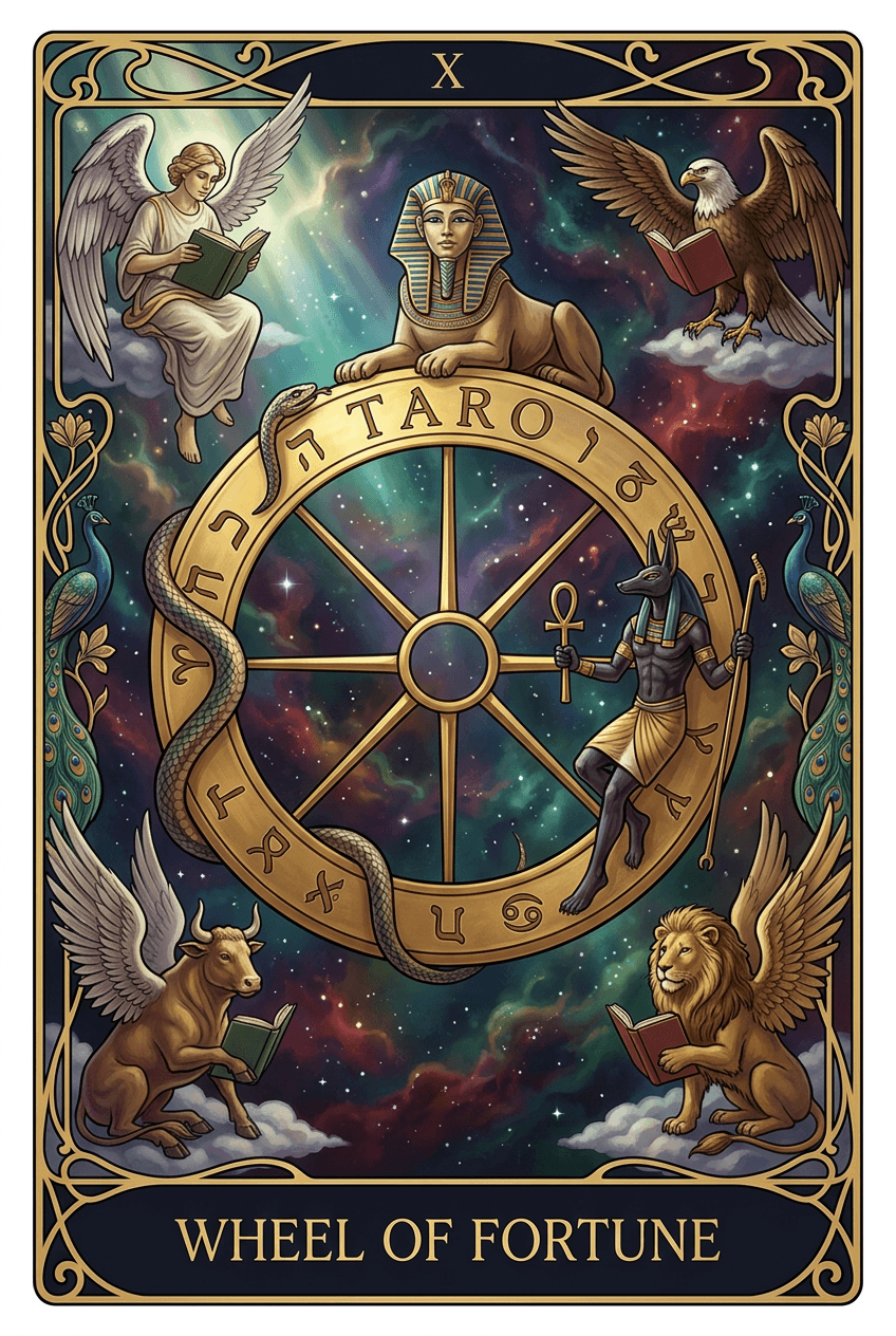 Wheel of Fortune tarot card artwork